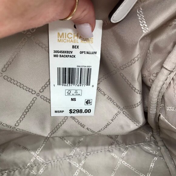 Michael Kors Optic White Coated Canvas Bex Medium Backpack main image 9